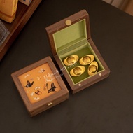 Small Gold Bar Storage Box Solid Wood Magnetic Gold Gold Bean Collection Storage Box Premium Mini Je