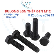 Bolts M12 Black Steel Grade 8.8 - High Load Bearing 12mm External Hexagonal Bolts (Length 3cm to 15c