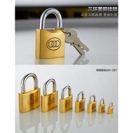 100% ORIGINAL Tri-Circle Brass Padlock + 3 Brass Key 20mm 25mm 32mm 38mm 50mm 63mm Kunci Mangga