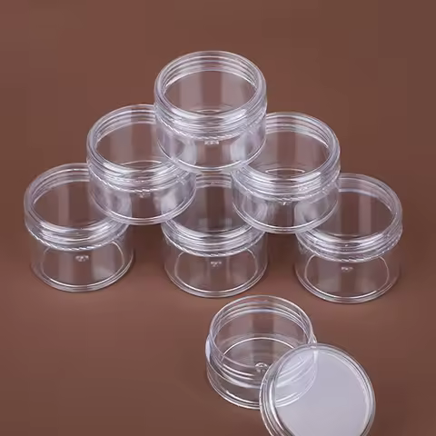 50pcs 20g 15g 10g 5g 3g Empty Cream Jar Portable Cosmetic Containers Plastic Transparent Eyeshadow L