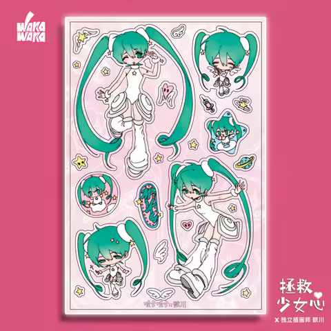 WAKAWAKA 1PCS SCRAPBOOK STICKER Rescue Maiden’s Heart Character Japanese Style Girl Sticker Decals F