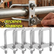 M6/M10 Right Angle U-shaped Bolts Stainless Steel Bolt Pipe Clamps with Plate Baffles Square Tube Co