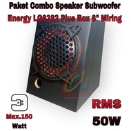 Paket Combo Speaker Subwoofer 6 Energy LG 6382 MK1 +Box 6 Inch Miring Hitam +Tutup Speaker Ram 6