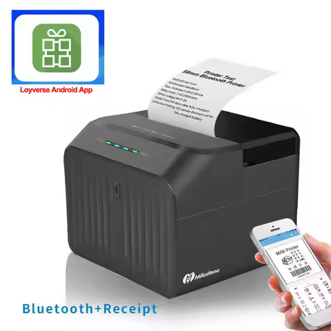 Desktop 58mm Thermal Receipt Printer Bluetooth/USB Bill Ticket POS Printer Support Loyverse Android