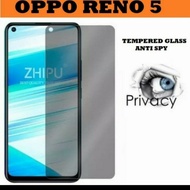 HITAM Oppo Reno 8T 8Z 5G 4G Tempered Glass Spy Anti-Scratch Black Dark Glass