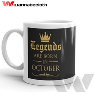Birthday Mug Glass Birthday Gift October Legends Are Born In October 2