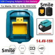 SMILE Li-ion Battery Adapter Durable Travel Power Source USB Phone Charger for Makita 18V 14.4V Li-ion Battery