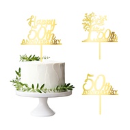 Happy 50th Anniversary Cake Topper in Acrylic 50 Wedding Anniversary Cake Decoration