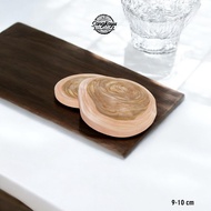 SangKayu Teak Wood Coaster 9-10 cm Natural Teak Wood Coaster