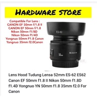 Lens Hood Camera Lens Hood ES-62 52mm Canon EF 50mm f1.8 II Nikon 50mm f1.8D f1.4D Yongnuo YN 50mm Y
