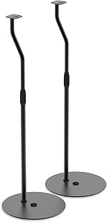 Kanto SLH Universal Height Adjustable Speaker Stands for Satellites up to 9 lbs (4 kg) | Pair | Blac