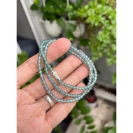 A tube orange jade necklace, 3.5mm pepper