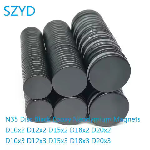 50/100PCS/LOT N35 Disc Epoxy NdFeB Magnet 10*2 12*1 15*2 18*2 20*2 Strong Waterproof Neodymium Magne