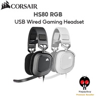 CORSAIR HS80 RGB USB Wired Gaming Headset - CARBON / WHITE