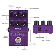 {UU61} M-VAVE ELEMENTAL Delay Guitar Effects Pedal TIME/9 Delay Effects Type/FEEDBACK/MIX/PARAM/MOD 