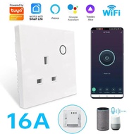 16A Tuya WiFi Smart Socket Smart plug socket UK Plug WiFi Wall Socket support Smart Life  control wo