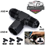 Aluminum Flare Tee Fitting AN4 AN6 AN8 AN10 AN12 Female To Male Tee on Side Thread Fitting Adapter B