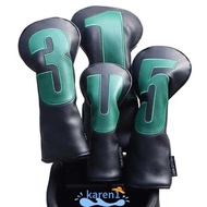 KAREN Golf Club Cover, Multifunctional PU Leather Golf Club Head,  1 3 5 U Embroidered Portable Hybr