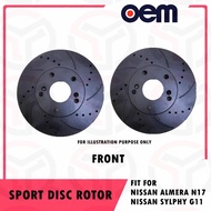 NISSAN ALMERA N17 SYLPHY G11 FRONT SPORT DRILLED SLOTTED DISC ROTOR (1 PAIR)