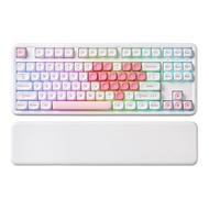 YUNZII B87 White Heart Wireless Mechanical Keyboard, QMK/VIA Programmable, TKL Layout 87 Keys, BT/2.