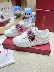 Valentino華倫天奴GARAVANI OPEN DISCO 鉚釘 厚底 休閑 運動鞋 小白鞋  底厚：3.0 Size_ 女35-42、男38～45