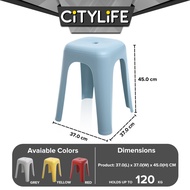 Citylife Plastic Stool Simple Modern Premium Stackable Thickened Living Room Dining Chair Stool - (Hold Up To 120kg) D-2124