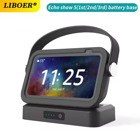 Battery Base for Echo Show 5 3rd&1st&2nd Portable Mobile Wireless Charge for Echo Show 5 Battery Bas
