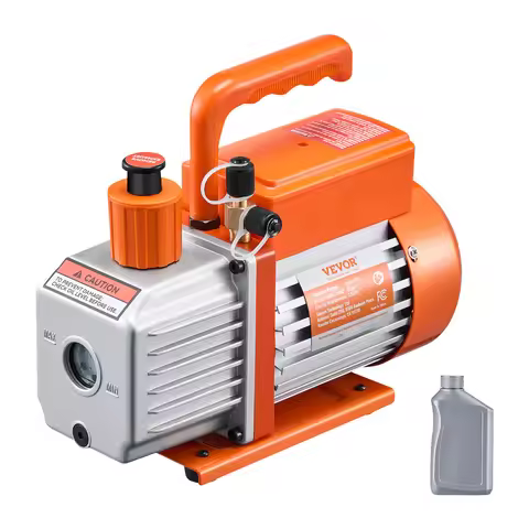 VEVOR 3.5 CFM Vacuum Pump & Oil Bottle Single Stage for R134a R22 R410a Systems, Air Conditioner Mai