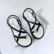 [ Mới] Dép Sandal Nữ Dây Đan Phối Chéo Đính Đá Hoa MaiQuai Bo Chun Xinh Xắn T58 sandal  thoitrang De