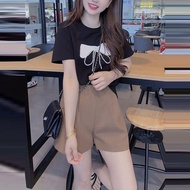 High Quality Goods ✨Summer Dress Matching a Whole Set Short-Sleeved T-shirt Women's Tops Slim-Fit Sh