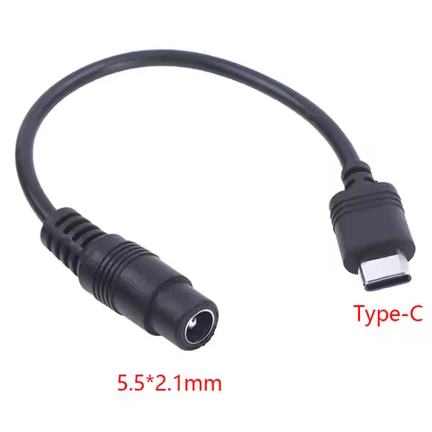 DC Type-c Female To 5.5*2.1 Female Cables 5521 Power Jack DC Power Conector 5.5x2.1 Adapter USB Type