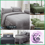 FOUNTAIN ชุดผ้าปู (ไม่มีผ้านวม) ผ้าปู ที่นอน แท้ 100% FTC สีพื้น เขียว Green Gray เทา ขนาด 3.5 5 6ฟุต ชุดเครื่องนอน ผ้านวม ผ้าปูที่นอน wonderful bedding