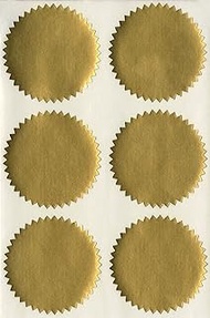 MACO Gold Foil Notarial Seals, 1-7/8 Inches in Diameter, 42 Per Box (OS-719)