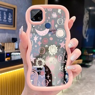 Casing For Realme C15 Case Cesing Star Glitter Silicone Pattern Wavy edge Mirror Casing Casing Softc