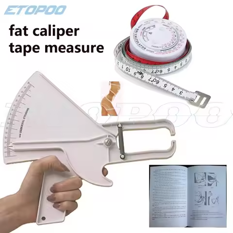 0-150mm Aluminum Measure Tape Body fat Caliper PLICOMETRO (skin fold caliper) With Slim Guide Manual