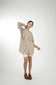 QueenCows ชุดให้นม Tess Dress Shirt (Khaki)