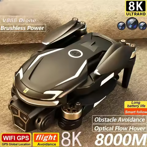 2025 New V88 8K Professional Aerial Dual-Camera Omnidirectional Obstacle Avoidance Mini Drone GPS Fo