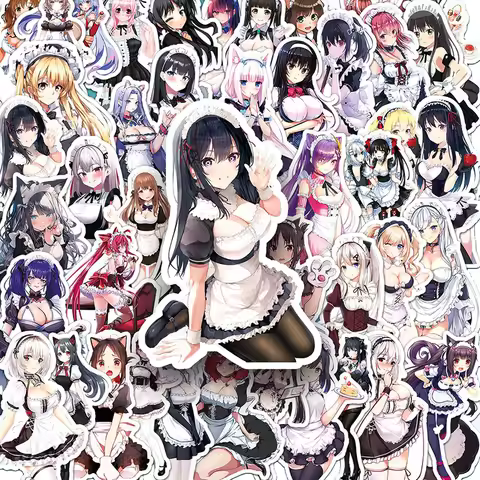 10/30/50pcs Cartoon Maid Dressing Anime Girl Hentai Stickers DIY Skateboard Phone Car Waterproof Wai
