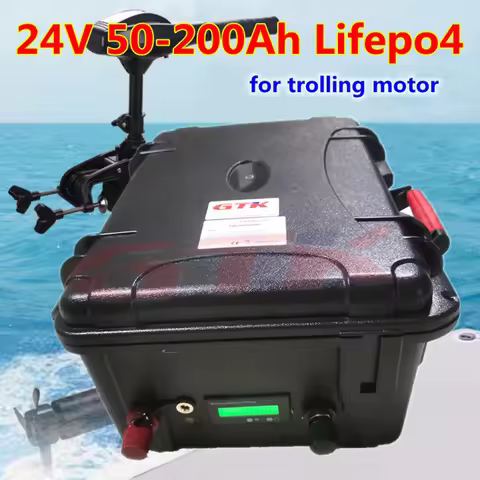 GTK Lifepo4 Battery 24V 50Ah 60Ah 80Ah 100Ah 120Ah 150Ah 200Ah Lithium Battery With Bms For Trolling