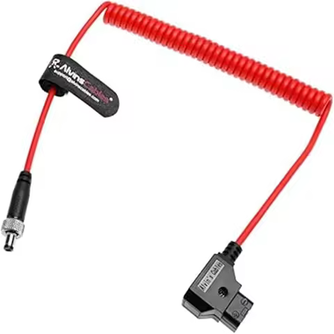Alvin's Cables Atomos Ninja V Power Cable Dtap to Locking DC 2.1 Coiled Cable for Blackmagic Video A