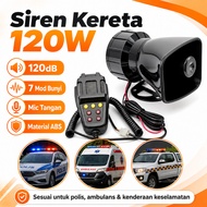 [Ready Stock] 7 Sound Car Siren Horn 120W Loud Speaker With MIC Universal Siren Polis For Kereta Lor