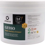 Art Supply 1.89L/64oz White Gesso Primer for Oil & Acrylic Painting Blendable Non-Toxic Medium Canva