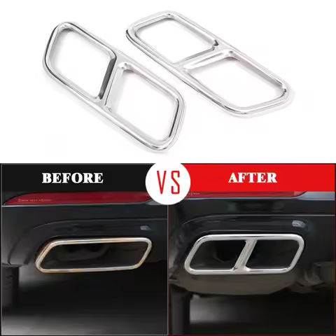 Silver Exhaust Muffler Pipe Tip Tailpipe Cover Trim Covers For Mercedes Benz R W251 GL X156 S W221 W