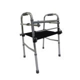 Taiwan CARE&amp;CURE Adjustable Adult Medical Walker Aid Reciprocal with Removable Seat (Silver)