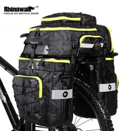 Rhinowalk Bicycle 3 In 1 Pannier Bag 65L Waterproof Quick Release Multifunctional Rear Seat Bag Cycling Storage Trunk Shoulder Bag Travel Backpack Handbag Bicycle Accessories For Mountain Road Touring Bike For Brompton and 3Sixty bikes