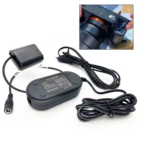 FZ100 DC Coupler Dummy Battery + AC Power Adapter for Sony ZV-E1 A7R V , A7 IV , A7S III , A7CR A670