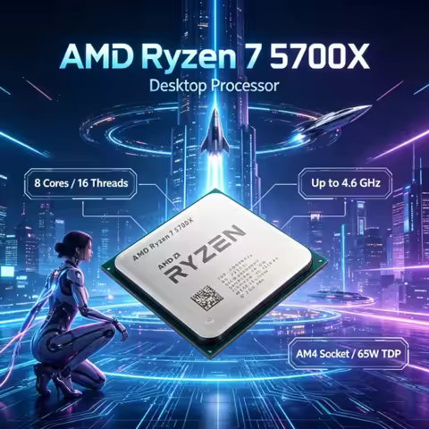 AMD Ryzen 7 5700X AM4 Processor 8 Core 16 Thread 32MB L3 for Photo and Video Editing