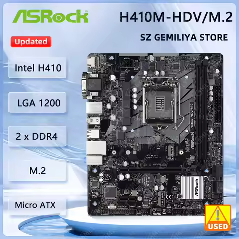 ASROCK H410M-HDV/M.2 Motherboard Intel H410 LGA 1200 DDR4 64GB M.2 support i9-10900F i5-10600 i5-104