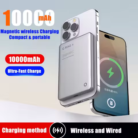 10000mAh Magnetic Wireless Power Bank Ultra-Fast Charging Portable Q.MAG X Qi Charger (Wired & Wirel