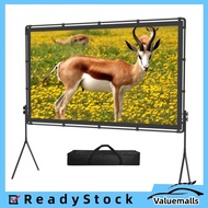 valuemalls Polyester Dual Bracket 16:9 Foldable Outdoor Projection Screen for Movies Home Theater Of